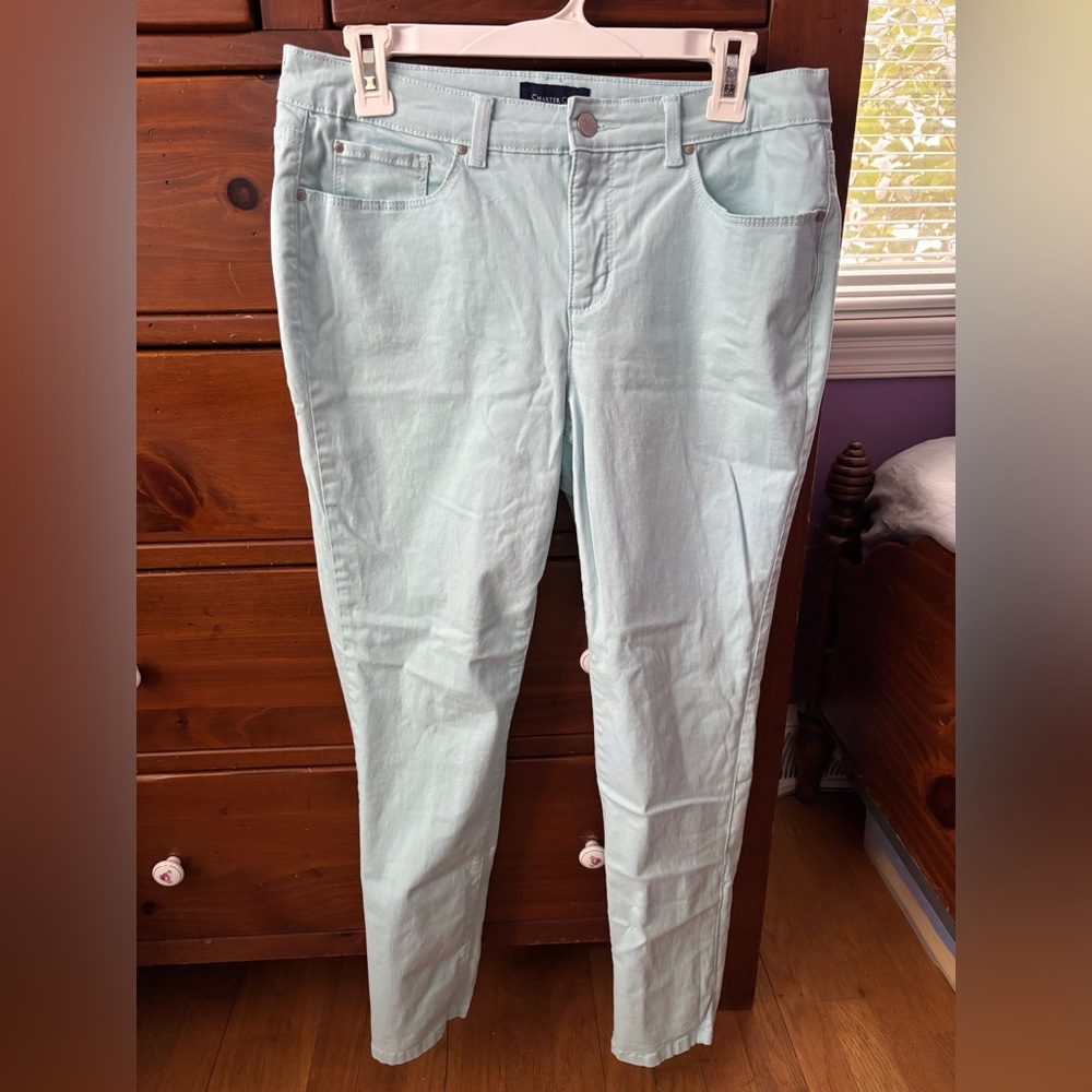 Charter Club Light Blue Bristol Skinny Ankle Pants, size 10